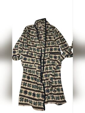 Vintage L.L. Bean Fleece Robe Women’s Large Made in USA Southwestern Cabin Cozy